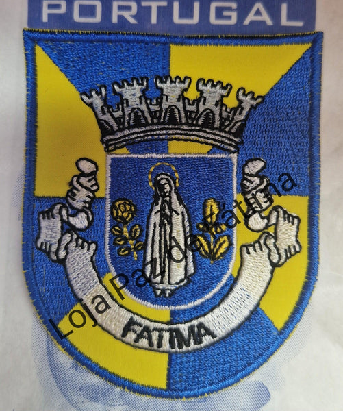 Emblema bordado com bandeira de Fátima