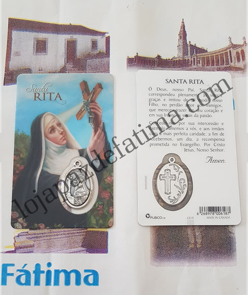 Pagela de Santa Rita com Medalha Prateada