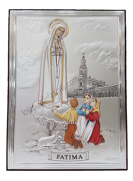 Placa Aparição de Nossa Senhora de Fátima Pintada